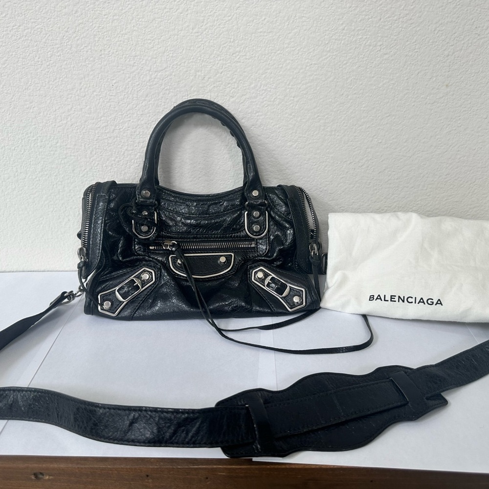 Balenciaga Metallic Edge Hardware Mini City in Black